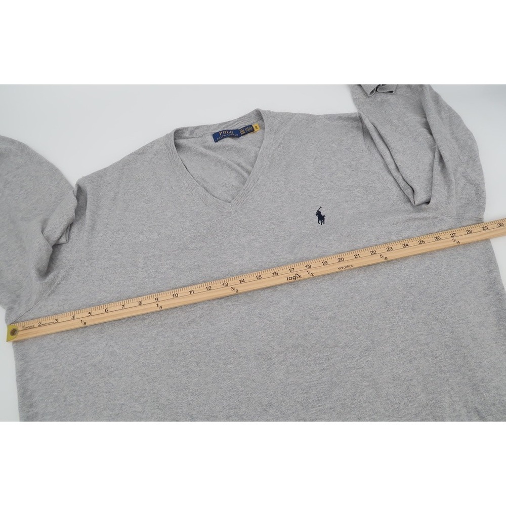 Polo Ralph Lauren Men's‎ 3XLT Tall Gray Lightweight Knit Sweater V-Neck Pullover - Picture 7 of 11